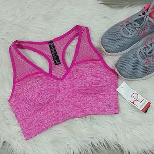 Pink performance sports bra